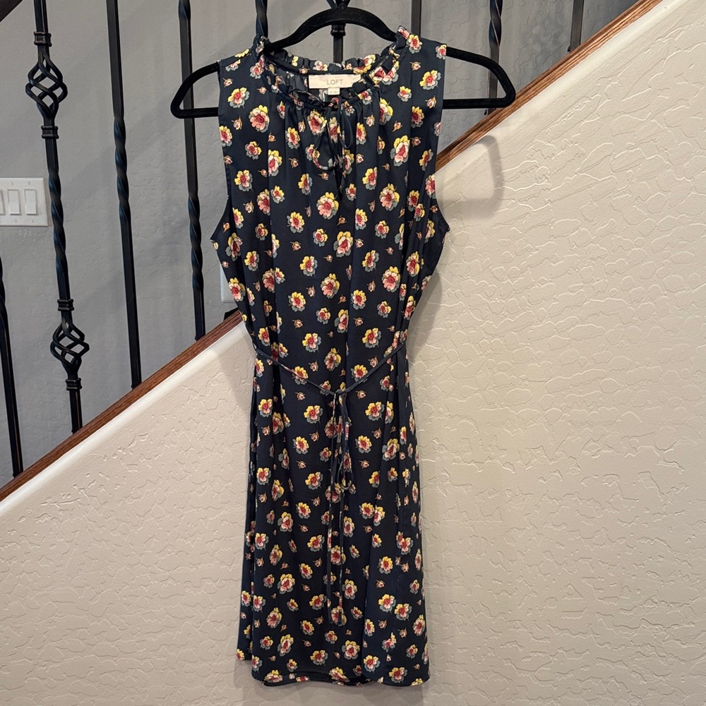 Loft Green Floral Dress